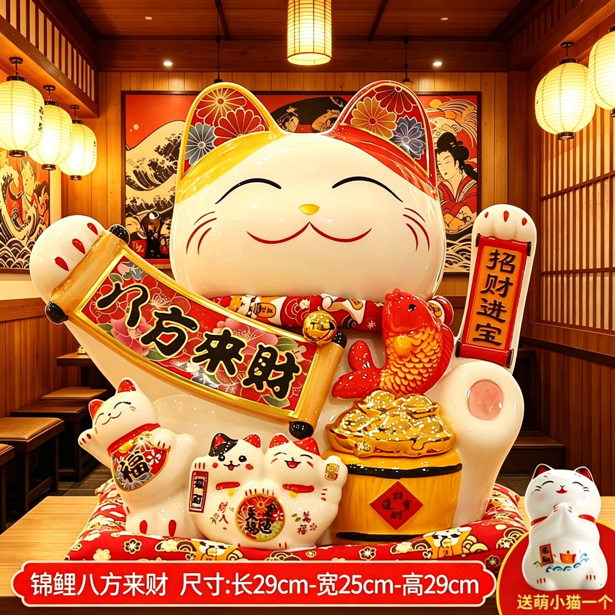 招财猫摆件自动摇手开业礼品图片