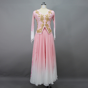 民族新疆舞蹈演出服装维吾尔族表演服大裙摆舞蹈裙艺考服独舞定制