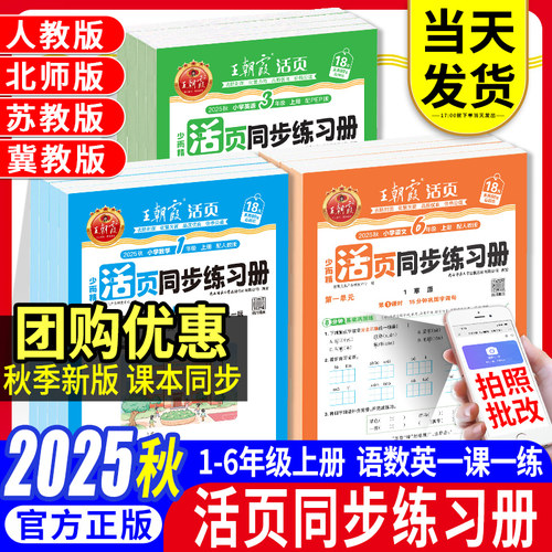 2025秋上册王朝霞活页同步练习册