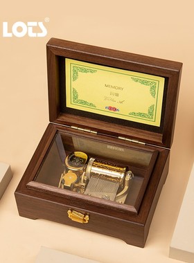 LOTS日本Sankyo八音盒30音23音复古木质古典音乐盒生日礼物送女生