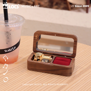 LOTS音乐盒戒指盒木质八音盒定制首饰盒高级新婚求婚生日礼物女生