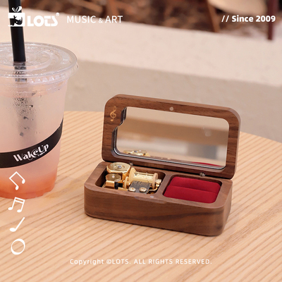 LOTS实木戒指盒音乐盒首饰盒礼物