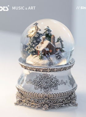 LOTS雪景雪花赞尔水晶球音乐盒飘雪八音盒圣诞节生日礼物女生女友