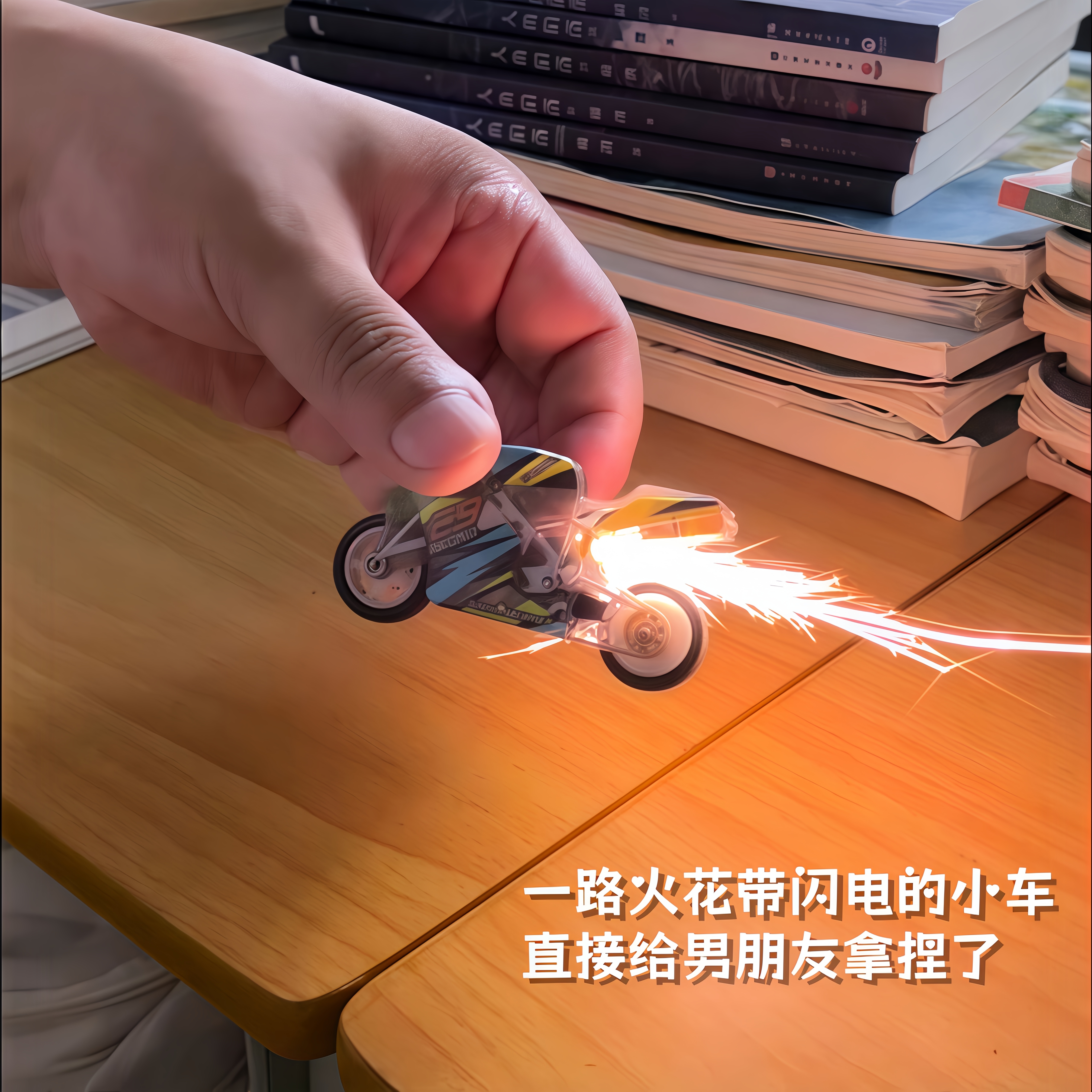 惯性回力火石机车合金机车玩具