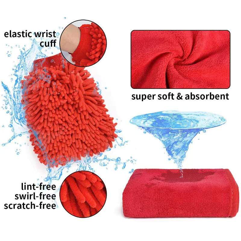 热卖汽车工具18件套电钻刷头洗车手套内饰出风口清洁洗车刷