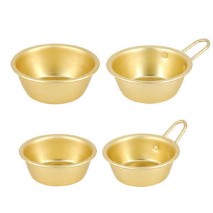 韩式米酒碗黄铝碗带把小碗韩餐店喝米酒杯子酒碗韩式小汤碗小菜碗