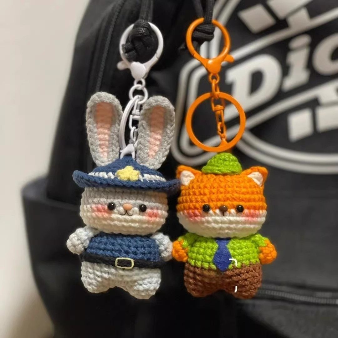 疯狂动物城手工diy编钩织朱迪尼克玩偶挂件毛线材料包钥匙扣礼物,服饰配件/皮带/帽子/围巾,DIY编织材料包,淘宝优惠券,粉丝福利购,淘宝优惠卷