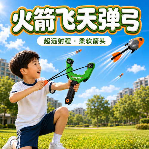 【发光尖叫火箭】儿童弹弓
