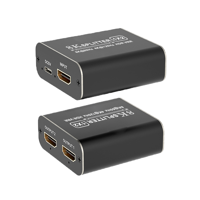 魔兽HDMI 2.1版8K 1进2出 高清分屏器分配器4K@120Hz 8K@60Hz HDR
