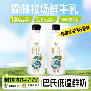 乍甸鲜牛奶森林牧场巴氏鲜牛乳1kg 营养早餐奶新鲜顺丰发货 2瓶装