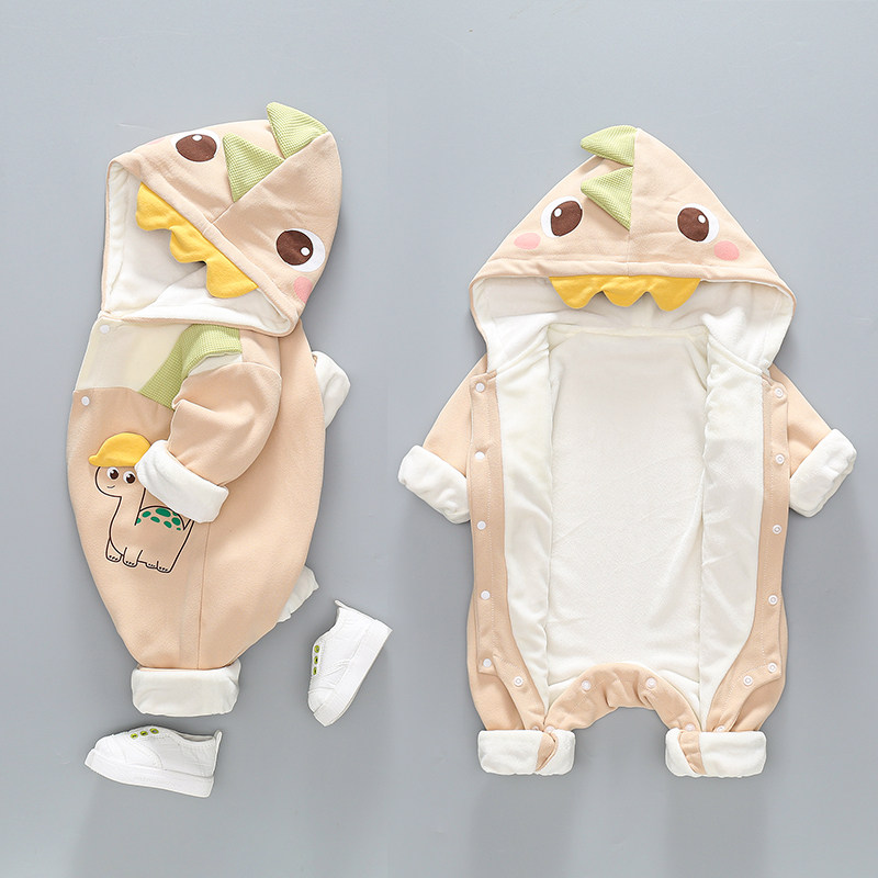 春秋婴儿连体衣宝宝衣服新生儿初生秋季外出服秋装抱衣秋超萌恐龙