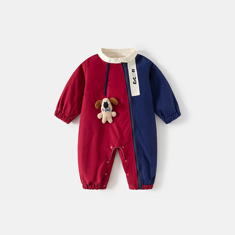 婴儿衣服秋装新款婴幼儿连体衣帅气宝宝卡通外套外出服春秋季爬服