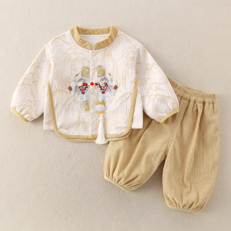 婴幼儿唐装春秋宝宝秋季衣服婴儿汉服新中式分体早秋套装古风男宝