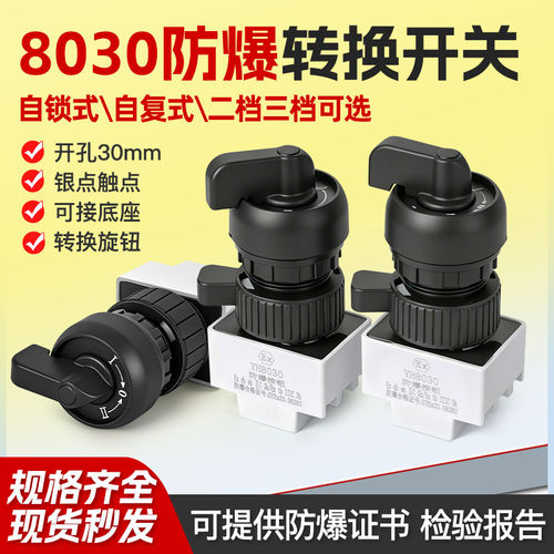 ba8030防爆防腐旋钮转换开关两档