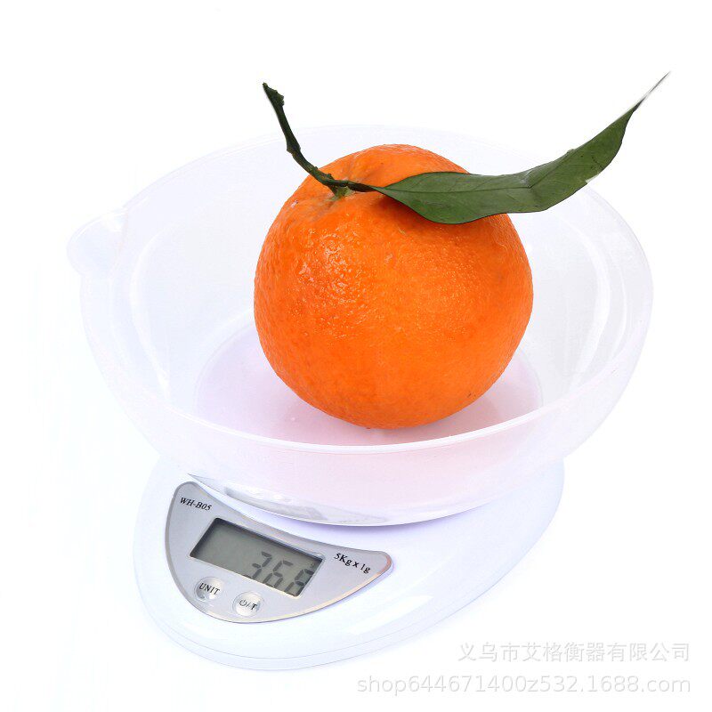 带碗厨房电子秤5kg烘培食物秤家用厨房秤电子称台秤 便携料理克秤