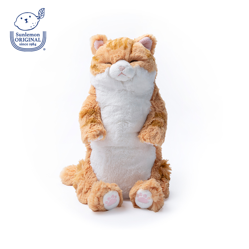 sunlemon仿真米色瞌睡猫毛绒玩偶