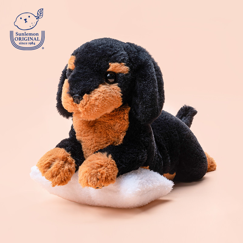 日本sunlemon仿真腊肠犬毛绒玩偶小狗玩具公仔安抚娃娃生日礼物女