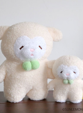 日本sunlemon白色小羊毛绒玩偶可爱娃娃玩具安抚公仔生日女生礼物