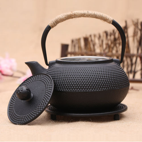铸铁茶壶无涂层铁壶日式南部铁器手工烧水壶0.9L覆古养生小丁茶具
