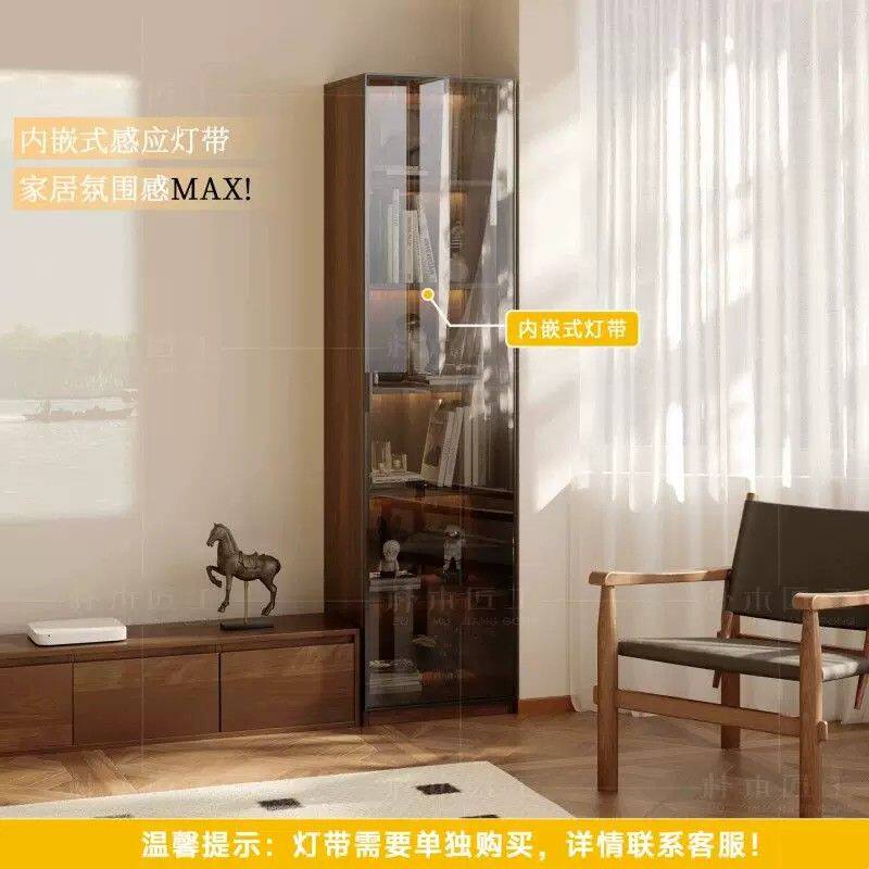 电视柜立柜家用书柜透明玻璃展示柜客厅手办柜背景墙储物柜子防尘