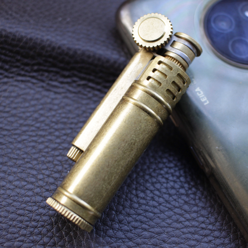 送男士新款复古老式黄铜燃油古董机煤油打火机个性经典怀旧防风款