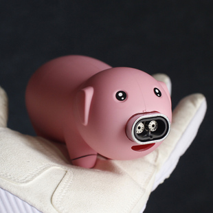 抖音网红主播摆件双火喷射打火机小森猪鼻涕宠物猪送男女朋友礼物