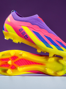 跨境X2410莆田无缝飞织足球鞋男TF碎钉草坪AG长钉学生训练运动鞋