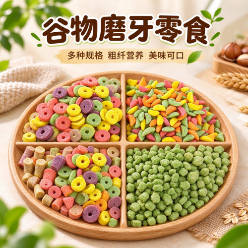 仓鼠兔子磨牙零食膨化颗粒草圈月牙仓鼠金丝熊面包虫干米奇饼干
