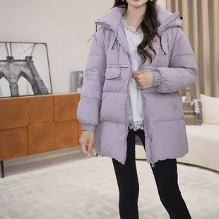 宽松遮肉白鸭绒保暖时尚 羽绒服女中长款 加厚百搭外套 冬季 2025新款