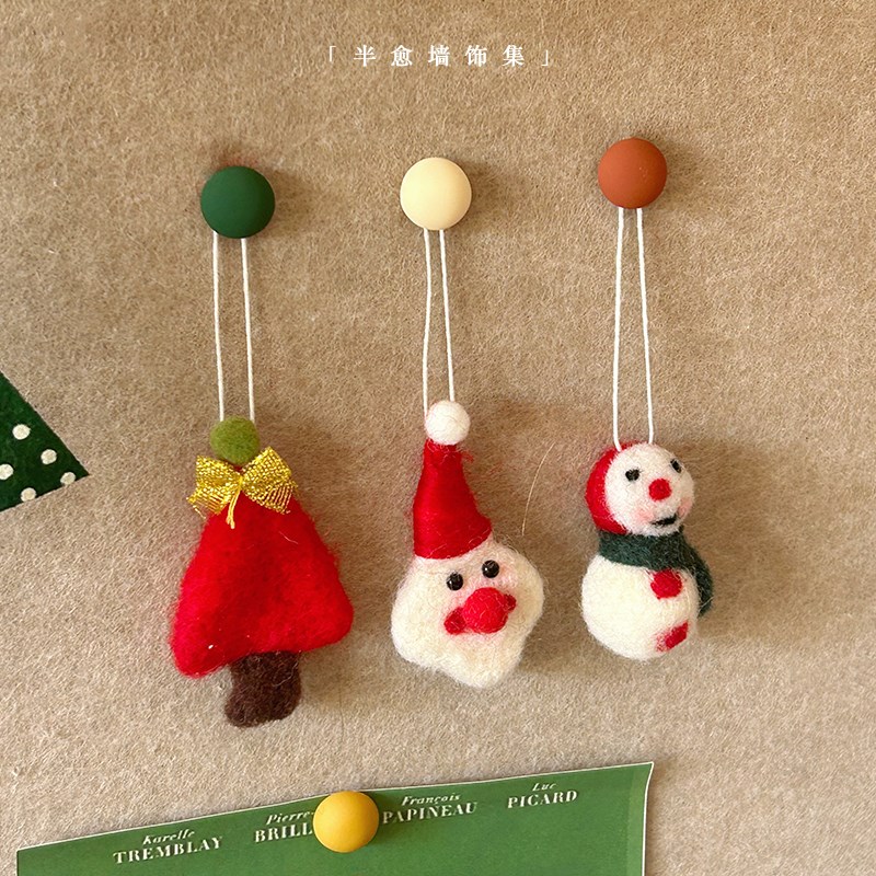 创意圣诞氛围毛毡装饰品节日版本圣诞树圣诞礼物戳戳乐墙饰挂件