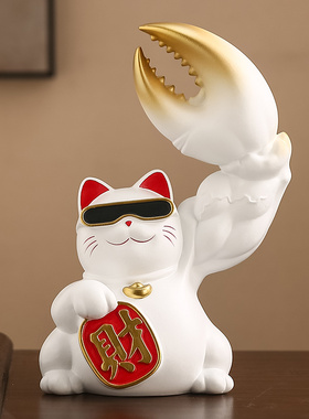 招财猫寓意好的摆件客厅家居装饰生意兴隆前台手中有钳钱开业礼物