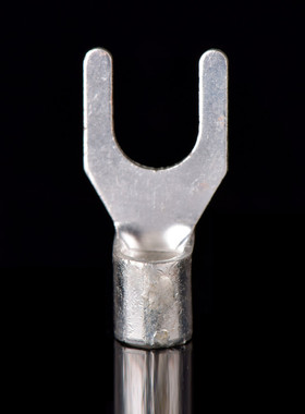 紫铜焊口 UT叉型裸端头UT10-8 Y型接线端子 U型铜端子 镀银1000只