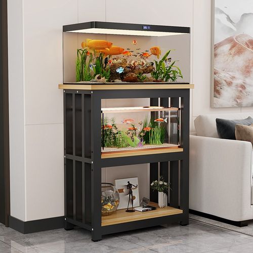简易家用铁艺鱼缸架底柜客厅水族箱鱼缸底座柜多层鱼缸柜置物架子