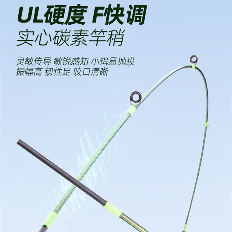 钓迷快鲨微物路亚竿UL马口竿鲈鱼翘嘴超软杆碳素实心竿稍新手装备