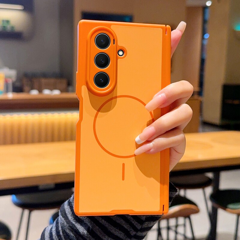 彩盾双中轴适用三星Z TriFold磁吸手机壳肤感磨砂三星ZTrifold三折叠屏后壳TrIFold磁吸保护套防摔外壳高级感