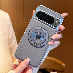 360°旋转支架适用谷歌Pixel9手机壳pixel9pro磁吸充电googlepixel9a皮纹Pixel9ProXL防摔保护套商务车载新款