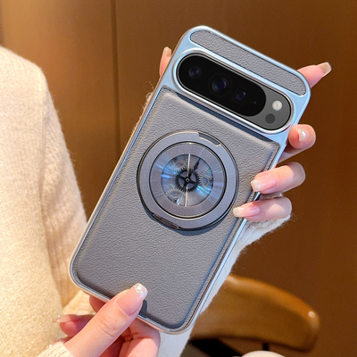 360°旋转支架适用谷歌Pixel9手机壳pixel9pro磁吸充电googlepixel9a皮纹Pixel9ProXL防摔保护套商务车载新款