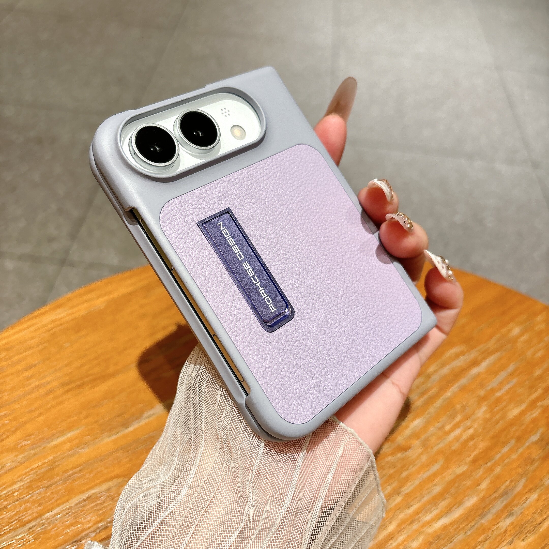 适用于iPhone Ultra手机壳新款阔折叠屏轻奢荔枝皮纹苹果ultra创意隐形一体支架苹果18fold网红高级感保护套
