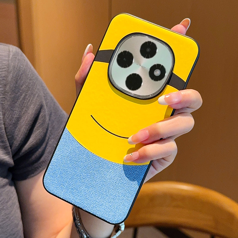 适用oppoa6pro手机壳皮纹新oppoA5Pro全包防摔保护套A3pro创意卡通OPPOA6PRO大眼睛小黄人A2PRO可爱搞怪潮流