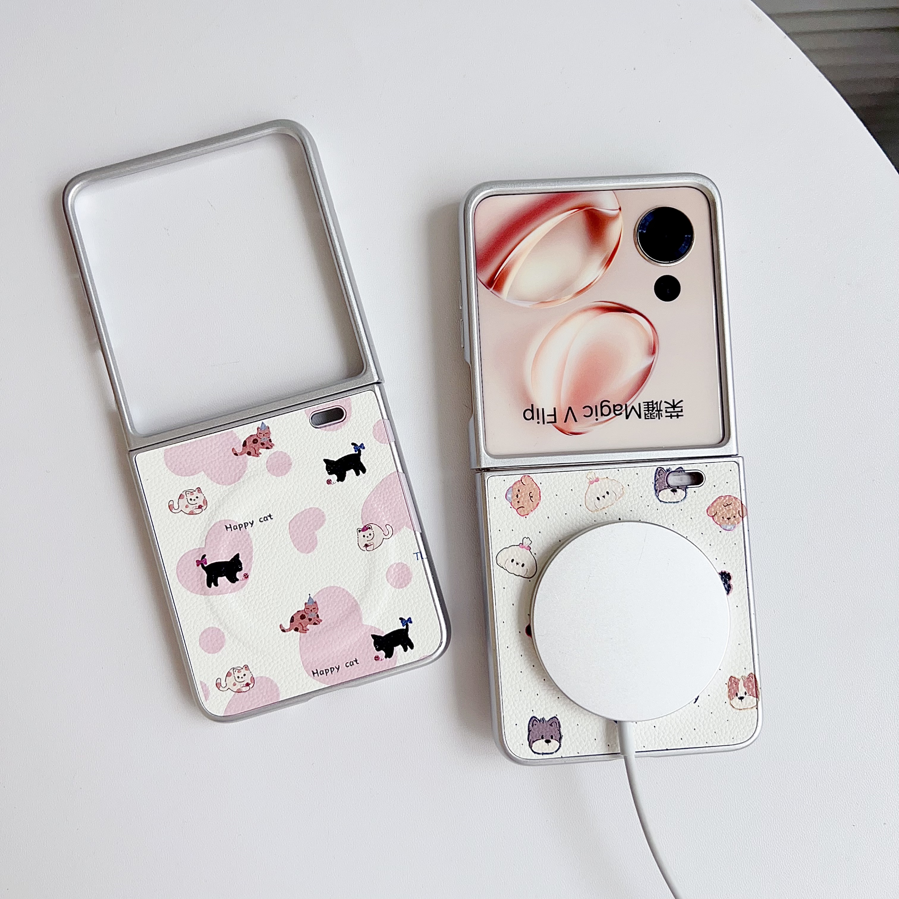 适用荣耀magicvflip手机壳超薄防摔Magsafe磁吸圈Magic V Flip2保护套全包无线充卡通支架壳折叠屏外壳男女潮