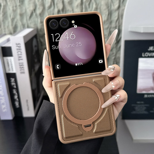 适用三星ZFlip7手机壳新款Flip6磁吸支架SamsungFlip5全包防摔FE保护套p4超薄菱形时尚商务GalaxyFlip3折叠屏