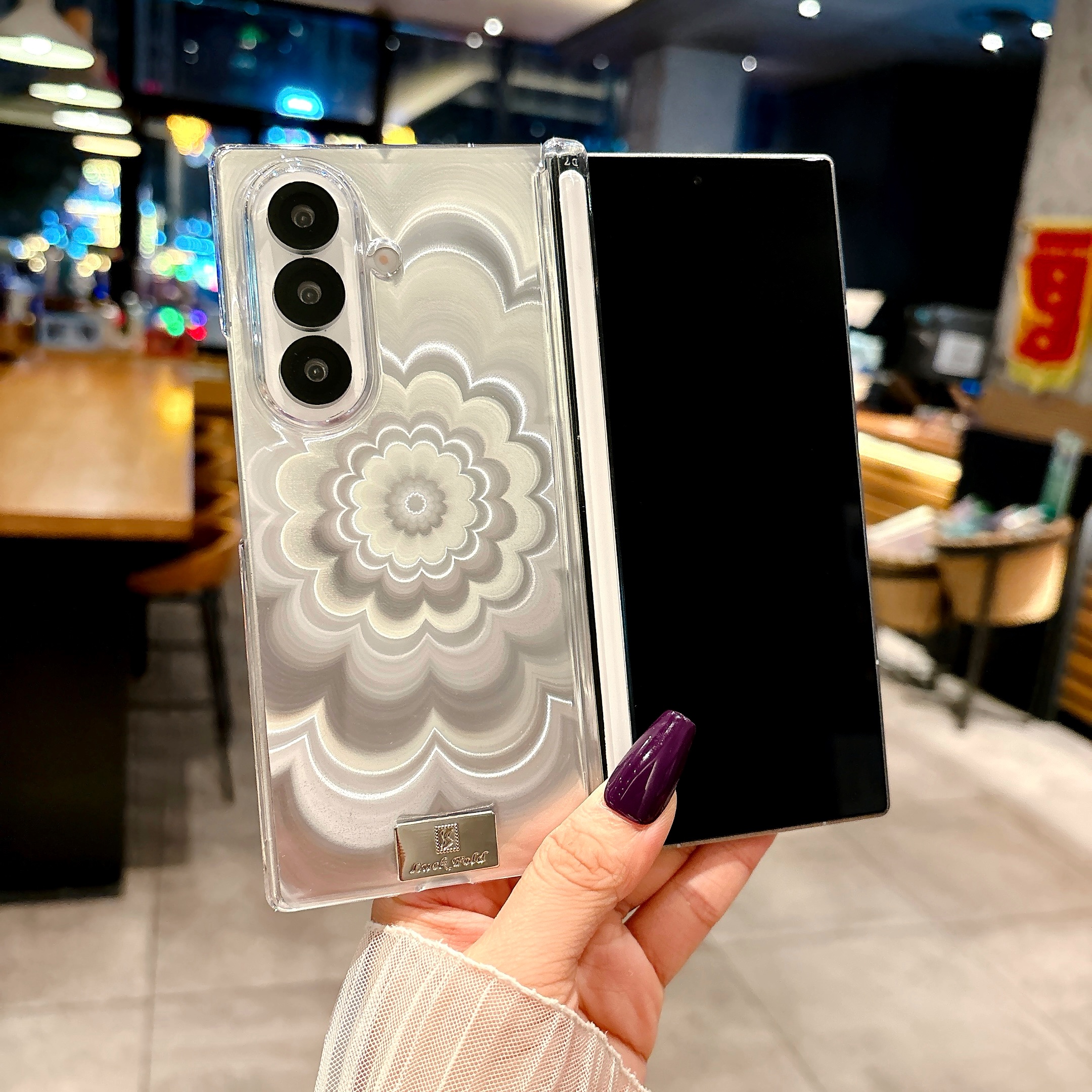 适用于三星w26手机壳新款超薄闪粉防摔zfold7双中轴磁吸铰链全包心系天下fold6商务简约zfold5高端zfold4时尚