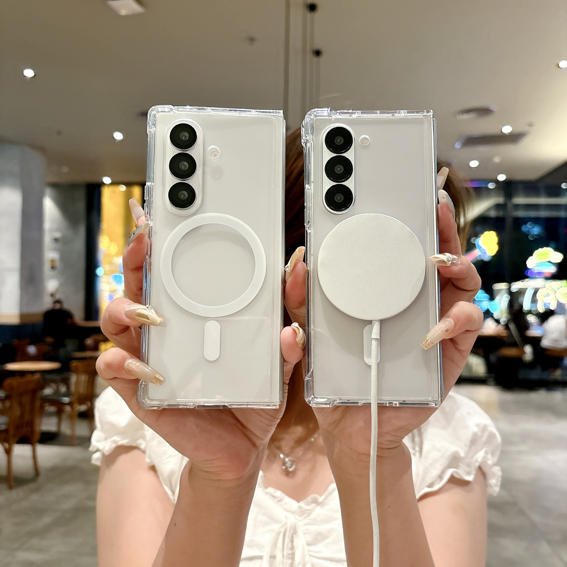 适用三星zfold7手机壳折叠屏magsafe磁吸Zflod6四角气囊zfold4防摔samsungzfold5透明全包W24心系天下w23套软