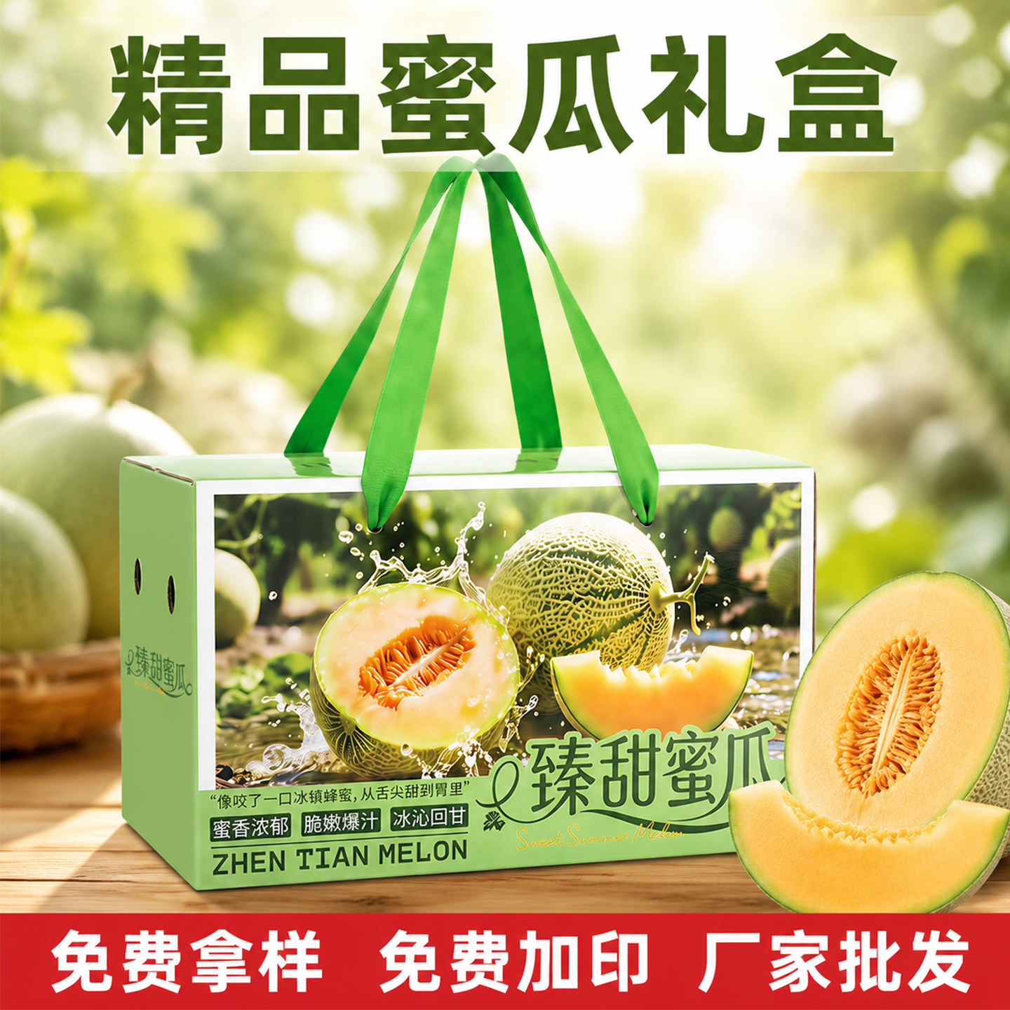 高档网纹瓜蜜瓜礼盒空盒子纸箱
