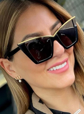 英系coss koko猫眼大框太阳镜新款个性太阳眼镜潮流ins时尚墨镜