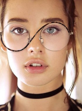 英系coss koko欧美圆形s不对称眼镜框新款防蓝光平光镜个性复古