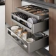 多层拉篮厨房双层碗柜不锈钢抽拉式 内置碗架收纳碗碟篮