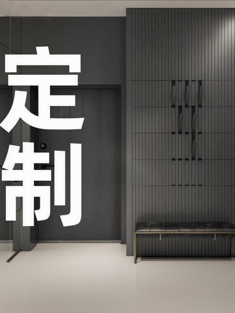 定制专用入户门后镜子实木挂衣板多功能带灯钢琴键挂衣架