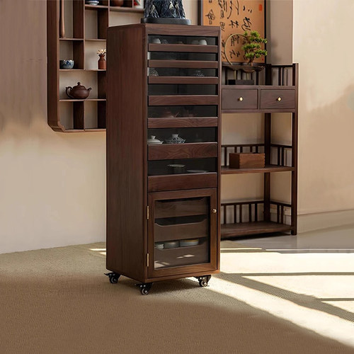 牙科柜黑胡桃木茶具柜边柜收纳柜