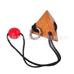 跨境创意礼物科教玩具苹果穿绳解套绳结解环拓扑孔明锁鲁班锁